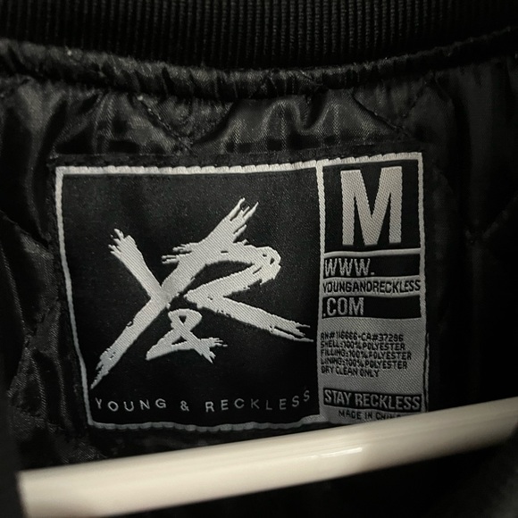 Young and Reckless Men’s Bomber Jacket NWOT - Picture 3 of 3